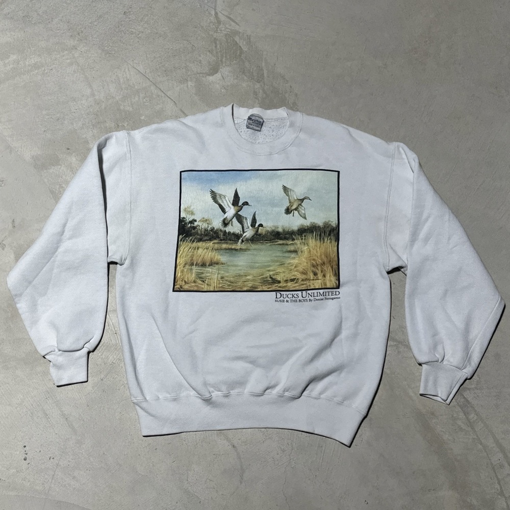 Vintage Ducks Unlimited Marathon Apparel Sweatshirt SZ L Susie & Boys Ferragamo
